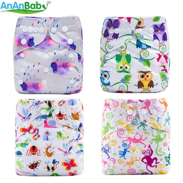 

u pick 2018 ananbaby reusable washable double row snaps  prints pocket nappy with microfiber insert