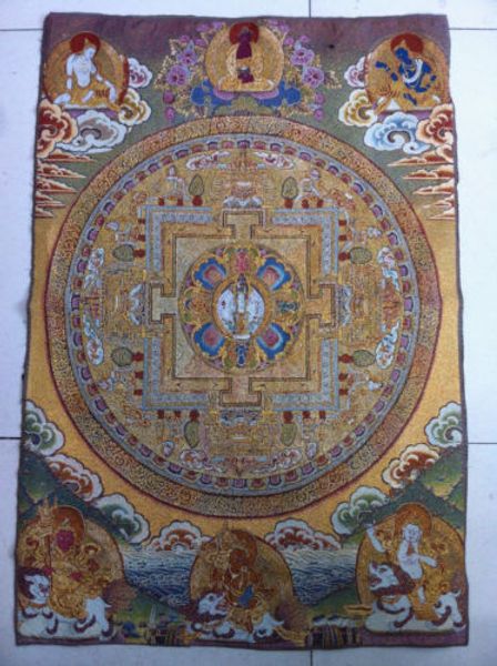 Tibet Nepal thangka tara buddha Kuan statua Guan Yin Esorcismo pace ricchezza NER08