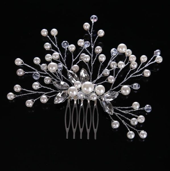 

the bride wedding bride headdress comb pearl jewelry and accessories, Silver