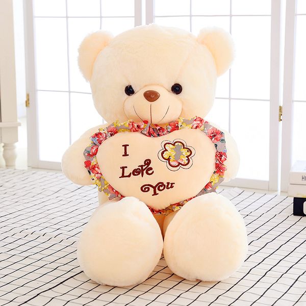 

65-100cm 12 styles i love you bear doll large teddy bear plush toy big bears stuffled dolls for valentines gift girlfriend heart