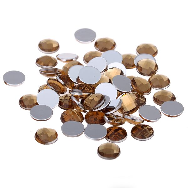PALE COFFEE 4mm ACRYLIC FLAT BACK RHINESTONES DIAMANTE GEMS FOR NAIL ART CRAFT