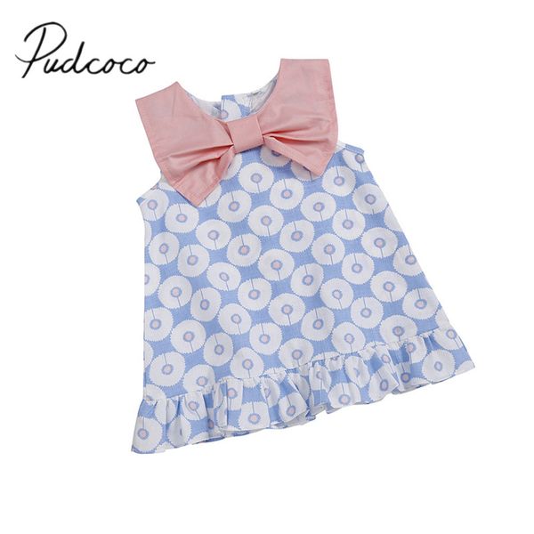 

2018 brand new lovely summer toddler baby girls dress 0-24m sleeveless floral bow a-line knee-length dress patchwork sundress, Red;yellow