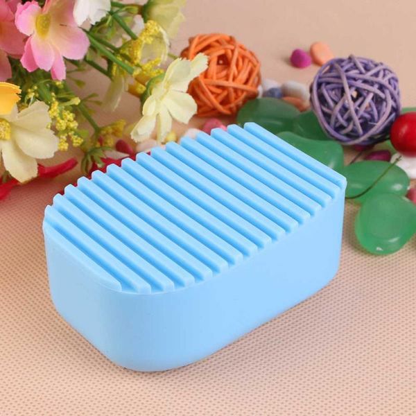 

1pc blue wash board silicone hand-held clothes washing brush cleaning laundry washboard