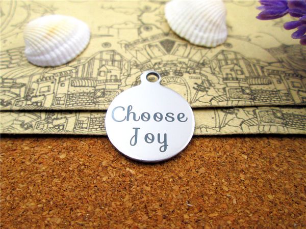 

40pcs--"choose joy"stainless steel charms more style for choosing diy charms pendants for necklace, Bronze;silver
