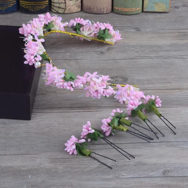 

bridal children's headdress, wreath wedding dress, seashore, seaside holiday simulation flower hairpin hairpin accessories, Silver