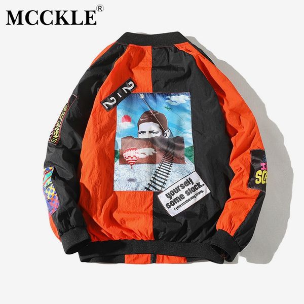 

mcckle jackets mens 2018 new hip hop brand thin tracksuit coat fashion casual streetwear man pattern stitching baseball jacket, Black;brown