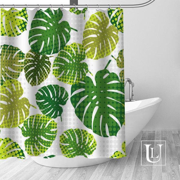 

custom monstera pattern curtain fabric modern shower curtain bathroom beautiful curtains bath decor polyester cloth waterproof