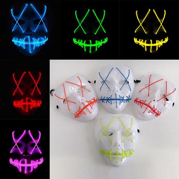 

new led halloween ghost masks the purge movie el wire glowing mask masquerade full face masks halloween costumes party gift wx9-57