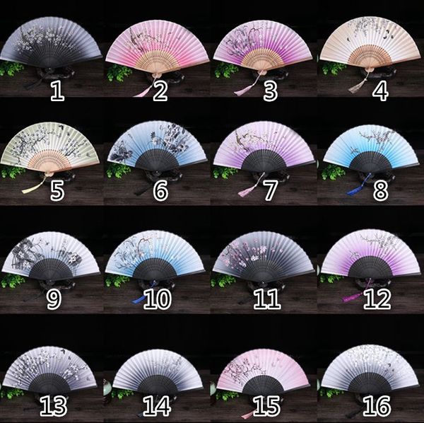 

the explosion of silk lady folding fan sakura plum bamboo fan and wind japanese fan t4h0232