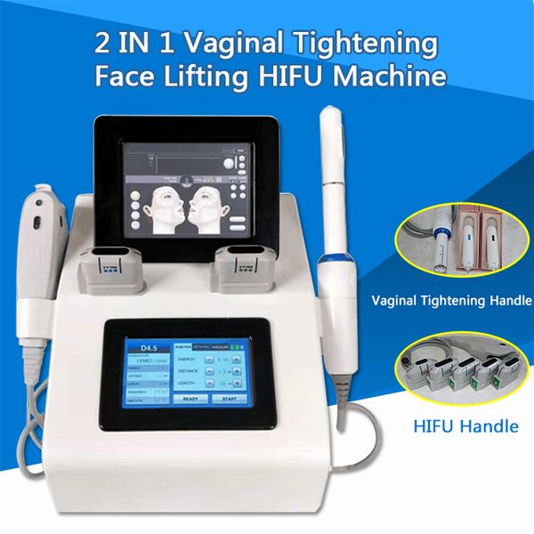 

2 in 1 hifu vaginal tightening machine with 1.5mm 3.0mm 4.5mm for face and 3.0mm 4.5mm for vaginal