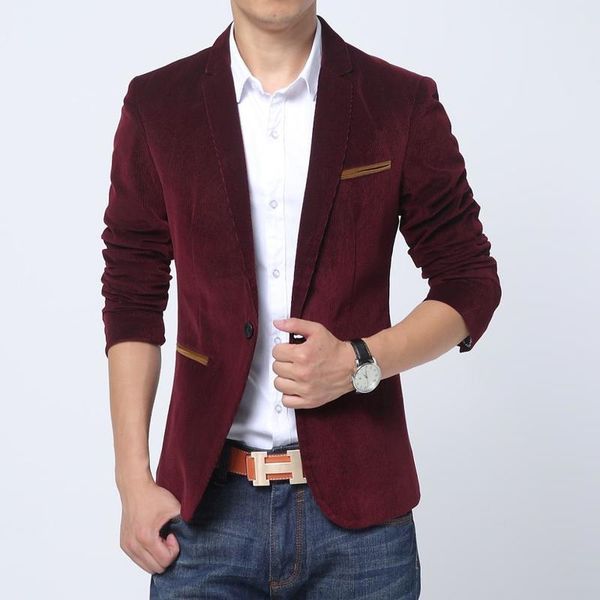 

fall foreign trade corduroy leisure young man slim business fashion small suit men's coat, White;black