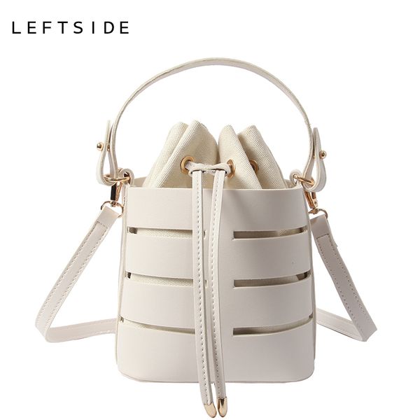

leftside drawstring ведро сумка для женщин 2018 мини pu кожа crossbody сумки дамы сумки на ремне женские сумки чистый цвет d18102303