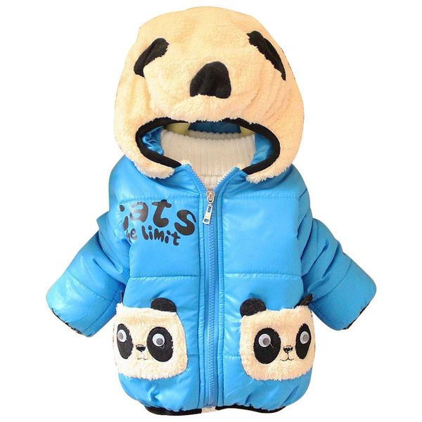 Meninas meninos meninos inverno inverno quente de algodão desenhos animados panda com capuz crianças casaco crianças adorável outerwear crianças roupas