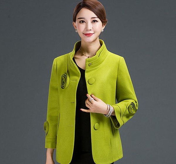 

send female autumn woollen coat short middle age mother winter, Black