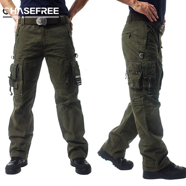 

cargo pants overalls men's millitary clothing tactical pants knee pad male us combat camouflage army style camo trouser, Black