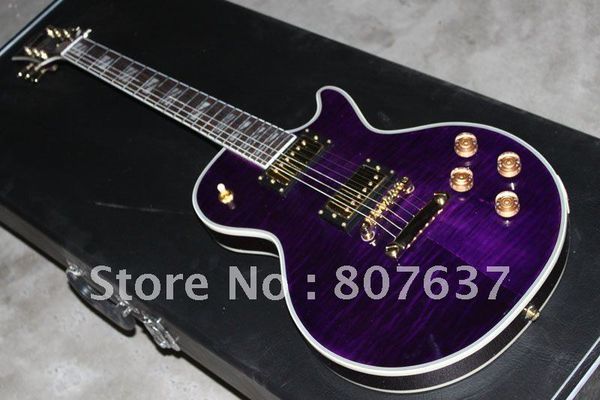 

wholesale g custom shop double tiger flame purple electric guitar 742253 in stock