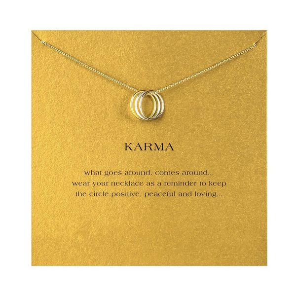 

three circles chocker colar necklaces gold silver with card pendant necklace for fashion women jewelry karma