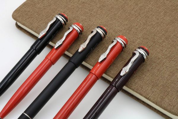 

classic luxury silvery lacquerred snake modelling luxury gift pen offiice classic writing stationery lacquerred rollerball pen, Blue;orange