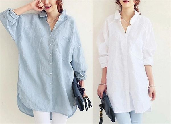 

women large shirt spring summer office ol lady blouses woman loose elegant blouse white linen casual blusas fbnfg
