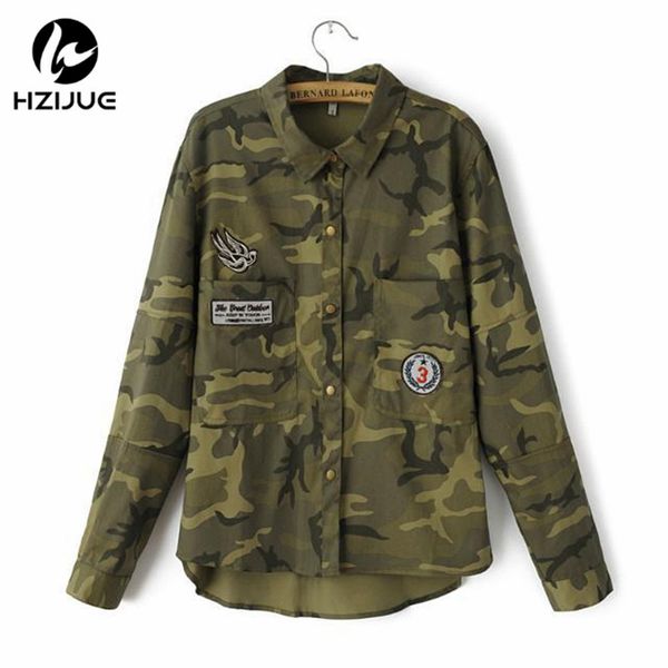 

wholesale-hzijue 2017 fashion long sleeve chaqueta militar coat women green jackets slim embroidered women jacket blouses coats, Black;brown