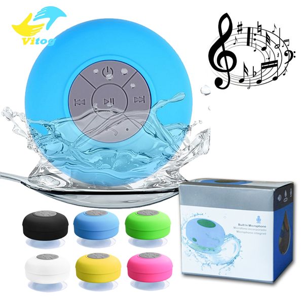

Mini portable ubwoofer hower waterproof peaker wirele bluetooth car hand receive call mu ic uction mic for iphone am ung