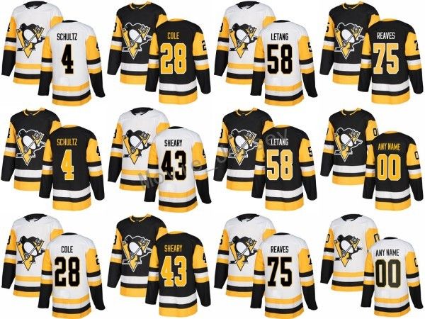 

2018 New Jerseys 58 Kris Letang 4 Justin Schultz 43 Conor Sheary 75 Ryan Reaves 28 Ian Cole Ice Jerseys Black