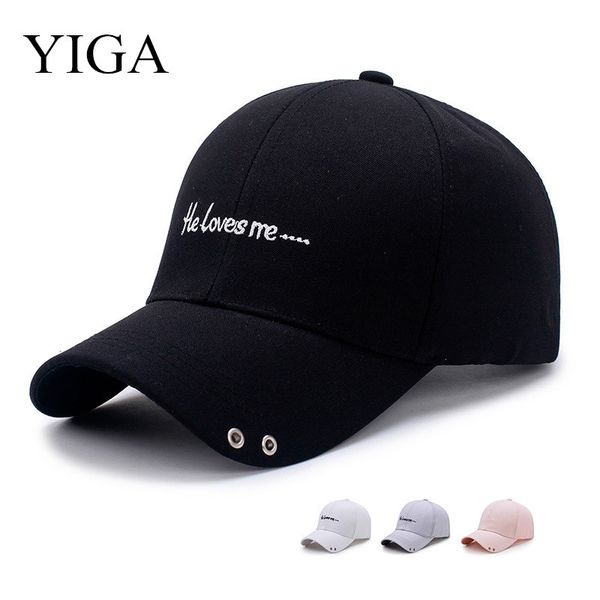 

yiga 2018 new fashion simple letter sunhat hat cap hole for man women wholesale, Blue;gray