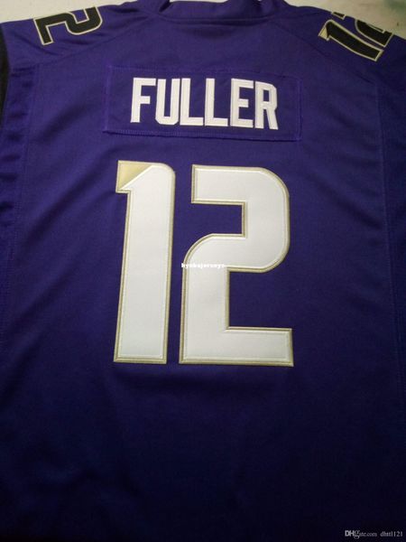

men #12 aaron fuller washington huskies alumni jersey white purple stitched football jerseys, Black;red