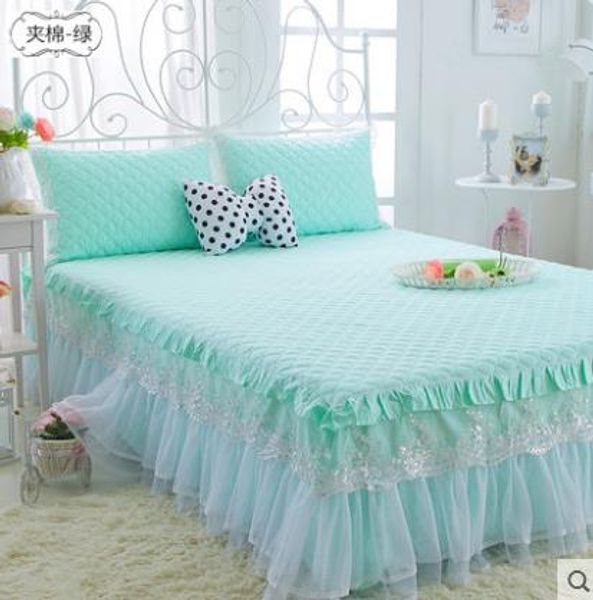 

skymay(skymay)pure colorbudsilkprincessesquiltedbed skirtthree-piece