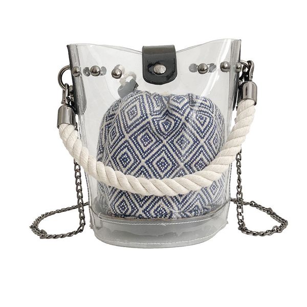 Borsa A Tracolla Con Sacco Pelo Selvaggio Mano In Paglia Di Colore Solido Secchiello Selvaggia Moda Femminile Beige Borsa A Tracolla Con Sacco Pelo Selvaggio Mano In Paglia Di Colore Solido Secchiello Selvaggia Moda Femminile Beige