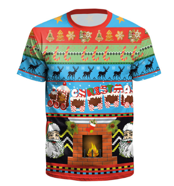 

fashion santa claus t-shirt funny 3d printed women/men short sleeve t-shirt casual k337, White;black