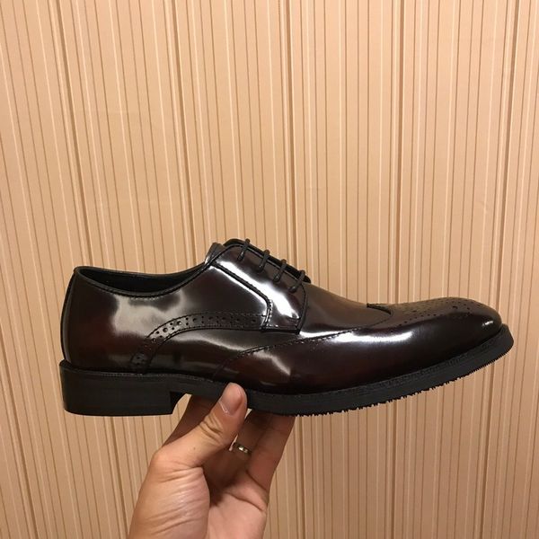 

orignal box] luxury mens leather oxfords business breathe summer dress walking party wedding shoes size 38-44, Black