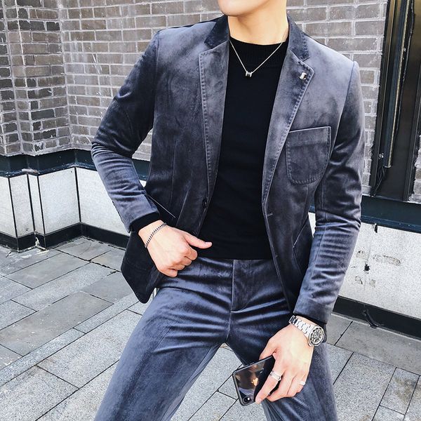 

birtish style terno masculino slim fit vintage mens suits designers 2018 mens party suits with pants prom gentleman blue, White;black