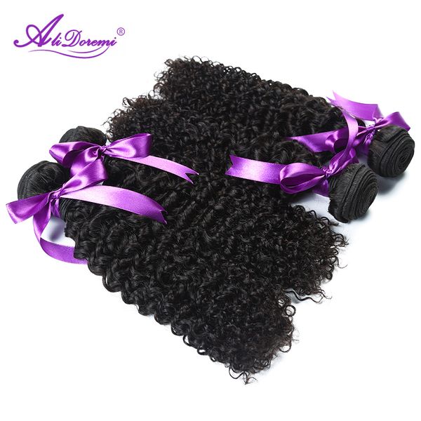 

alidoremi malaysian kinky curly hair bundles 100% human hair weaving natural color non-remy 1 piece ing, Black;brown