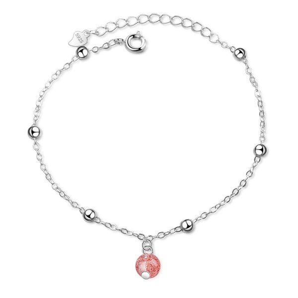 

female bracelet solid 925 sterling silver jewelry cute chain link bracelet for teengirls high school party friendship gift, Black