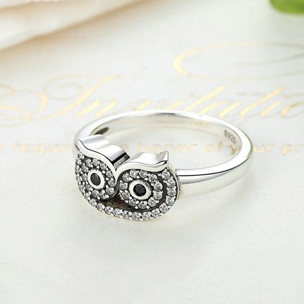 

beautiful and attractive earrings fashion cute creative owl ring retro rhinestone ring wedding party women jewelry, Golden;silver
