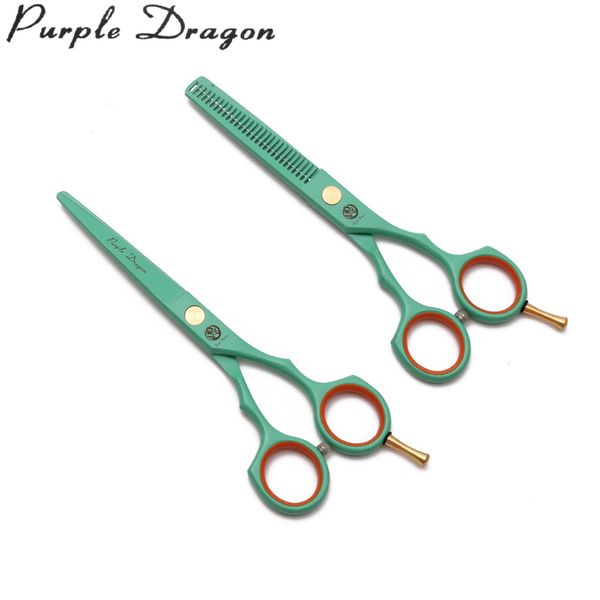 

barber scissors wholesale 5.5'' 16cm green 440c purple dragon hair cutting shears thinning shears hairdressing scissors hair sciss