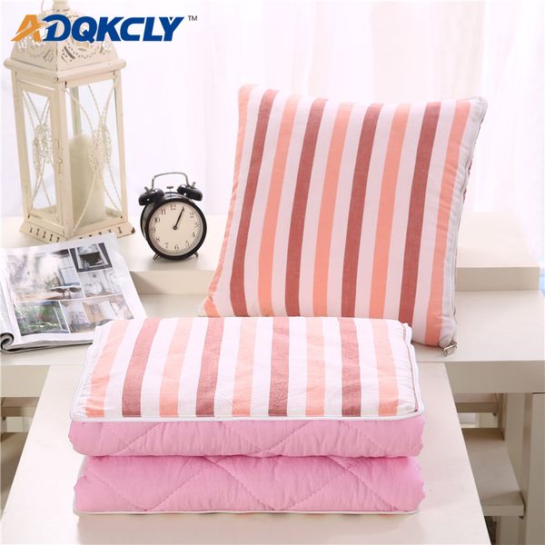 Adqkcly Pink Stripe Cushion Wash Cotton Pp Cotton Filler Cushion