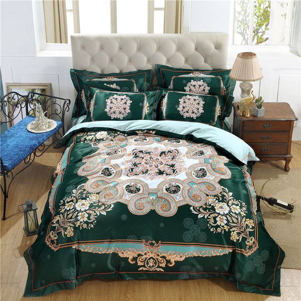 

new beautiful digital printing duvet cover pillowcases home bedding set 4pcs  double satin jacquard quilt cover smn21