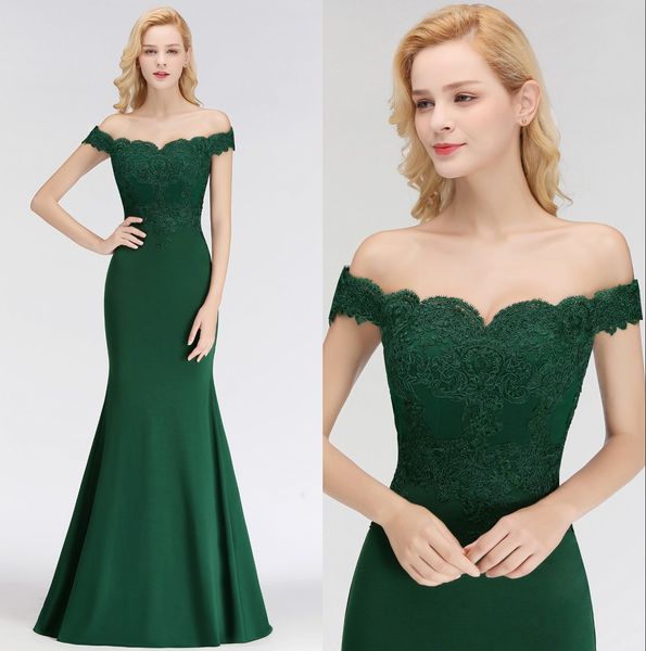 

dark green off the shoulder mermaid long bridesmaid dresses lace applique wedding guest maid of honor dresses 100% real image bm0065, White;pink