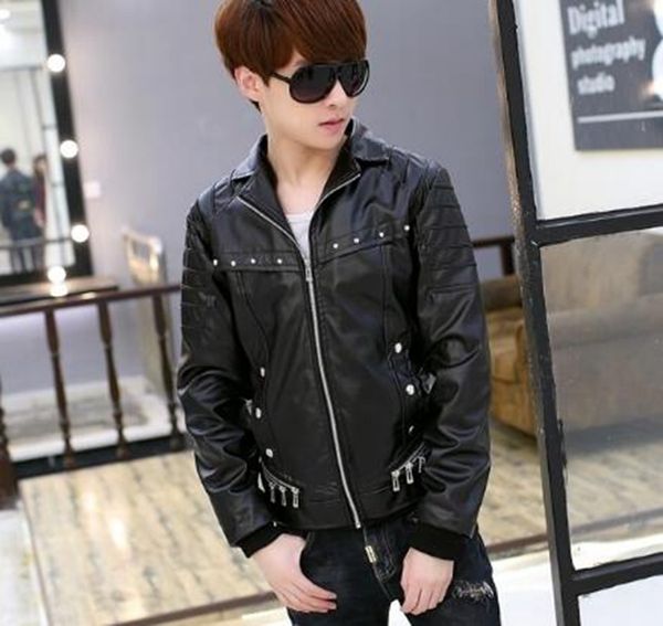 

американская и европейская мода тенденция осень зима новая корейская версия утолщенной тонкий мужчины с меховым воротником куртка m-3xl, Black