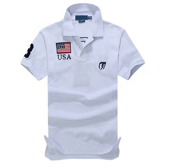 

New Small Horse Solid Short Sleeve Summer Cotton Men Womens National Flag Shirt Size