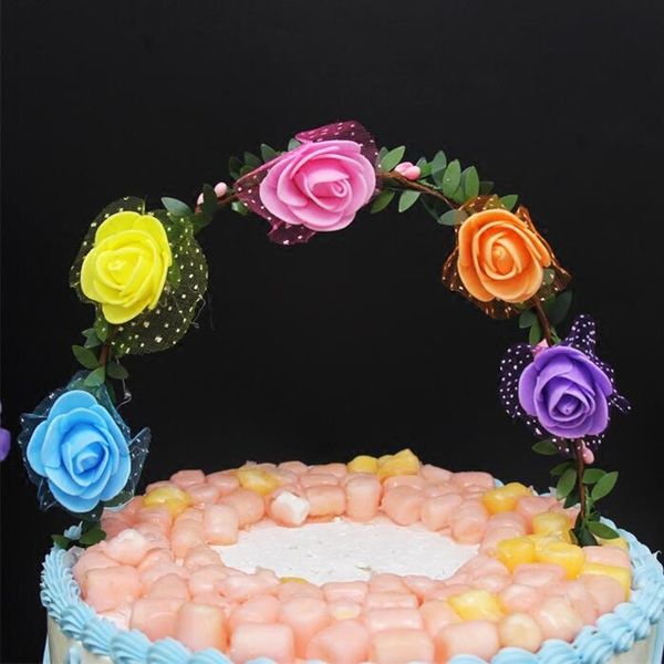 2019 2018 New Colorful Led Light Flashing Flower Garland Arch Cake