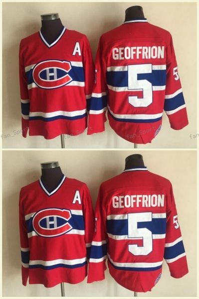 

Montreal Canadiens Jerseys #5 BERNARD GEOFFRION Red 1959 CCM Cheap Hockey Jersey