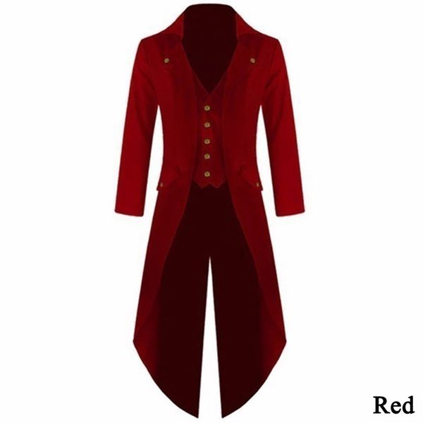 

men's coat vintage steampunk retro tailcoat jacket long sleeve single breasted gothic victorian frock coat plus size 4xl#257805, White;black