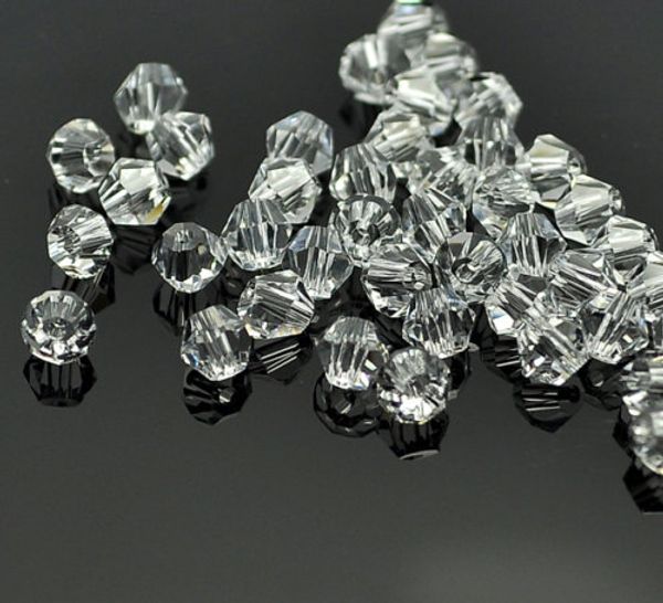 

clear white bicone crystal glass beads 4mm #5301 spacer beads for jewelry making