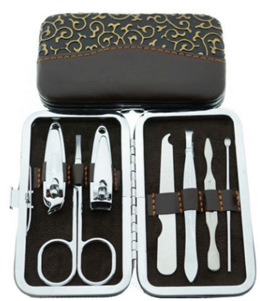 

100sets 7 in 1 nail clipper kit nail care set pedicure scissor tweezer knife ear pick utility manicure set tools