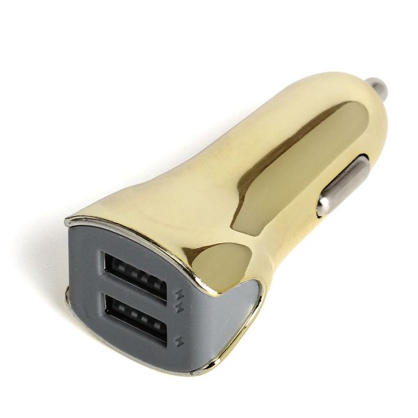 

2 port car charger factory out new electroplating gold plating shark style blink 5v 3.1a 2usb car charger adapter for iphone samsung huawei