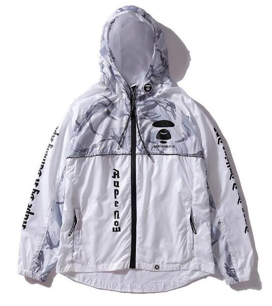 

kanye west y-3 spring hooded windbreaker A Bathing AAPE Ape Shark jacket men women MA1 Pilot motorcycle baseball camouflage sports Jackets