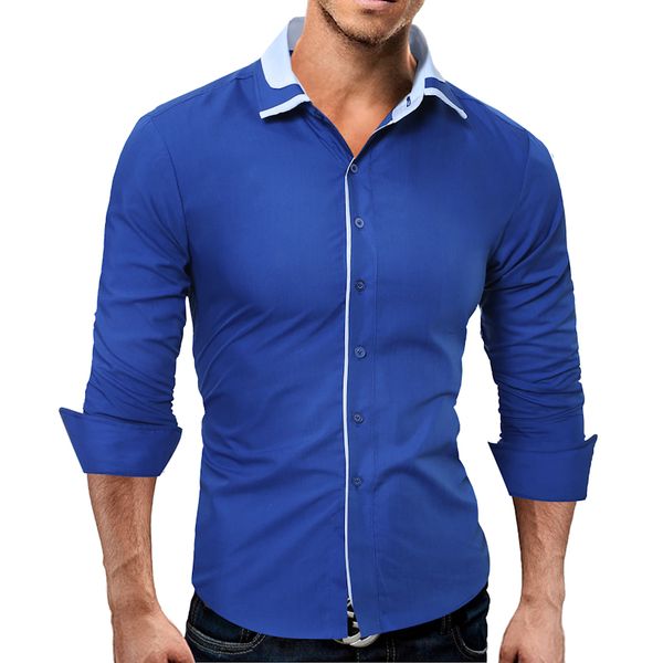 

brand 2017 fashion men's long-sleeved shirt shirt men's simple generous long sleeves slim 3xl, White;black